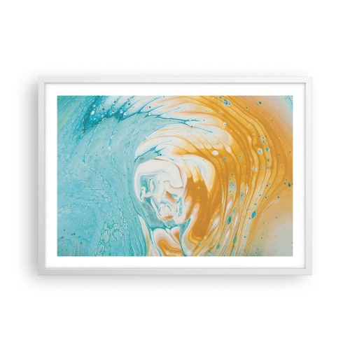 Póster en marco blanco - Remolino pastel - 70x50 cm