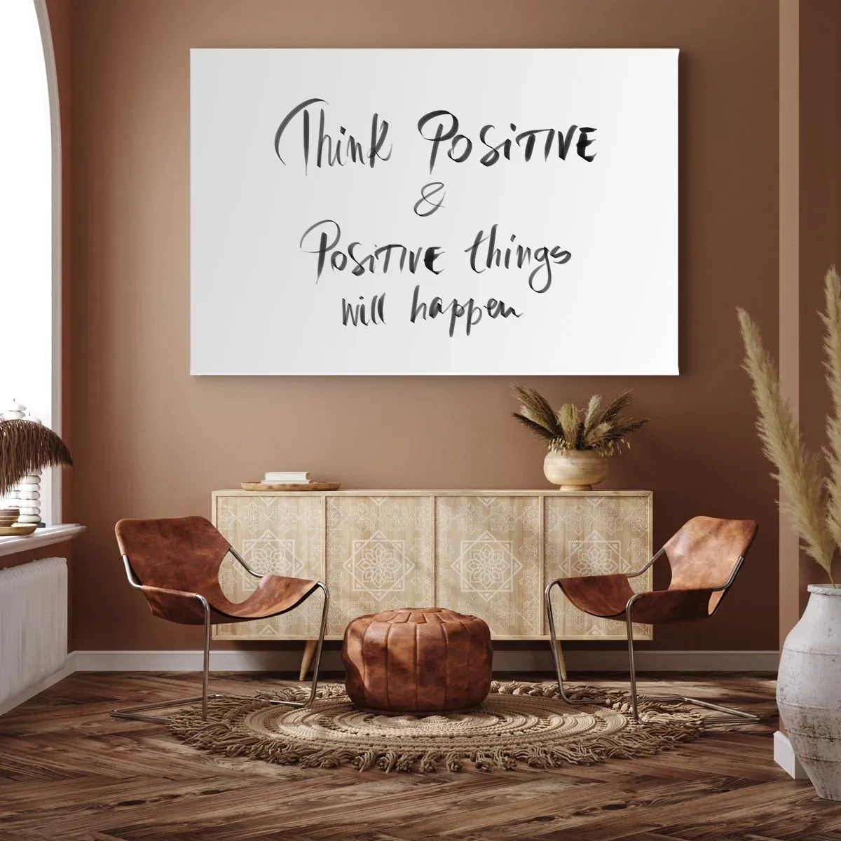 Cuadro sobre lienzo - Impresión de Imagen - Letras inspiradoras en negro sobre fondo blanco. - 100x70cm - ¿Cómo vivir? - Decoración de pared moderna para salón y dormitorio ARTTOR