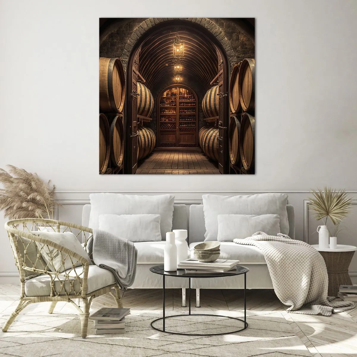 Cuadro sobre vidrio - Impresiones sobre Vidrio - Sótano atmosférico - 70x70 cm