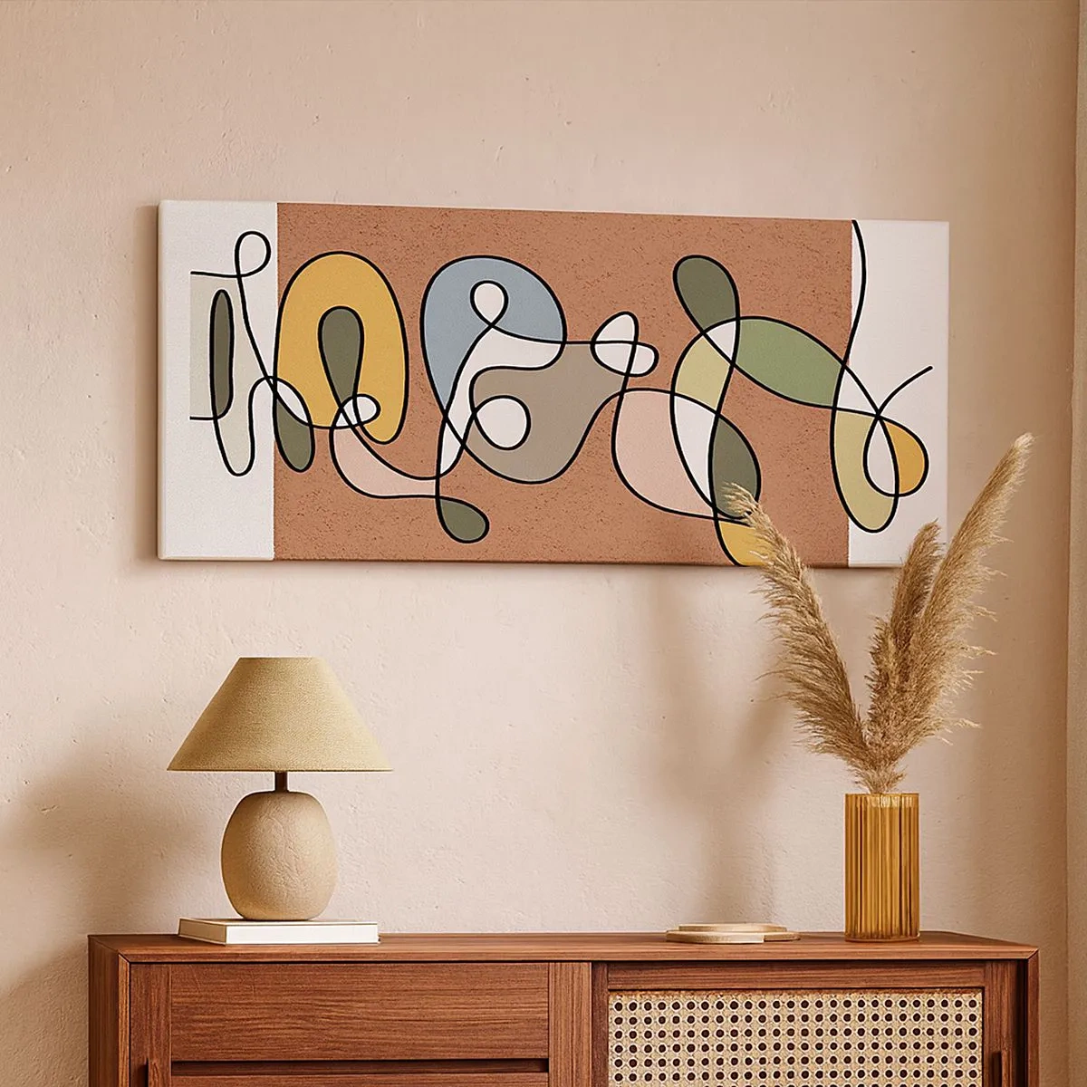 Cuadro sobre lienzo - Impresión de Imagen - Una abstracción por la que vale la pena sonreír - 100x40 cm