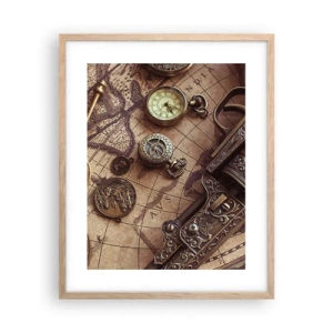 Póster en marco roble claro - La aventura llama - 40x50 cm