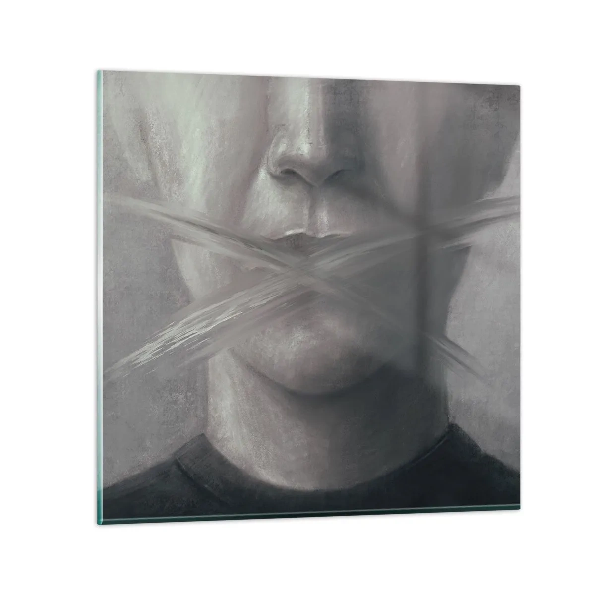 Cuadro sobre vidrio - Impresiones sobre Vidrio - Ni una palabra - 60x60 cm