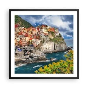 Póster en marco negro - En el acantilado - 60x60 cm