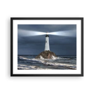 Póster en marco negro - ¡Aquí... aquí... aquí! - 50x40 cm