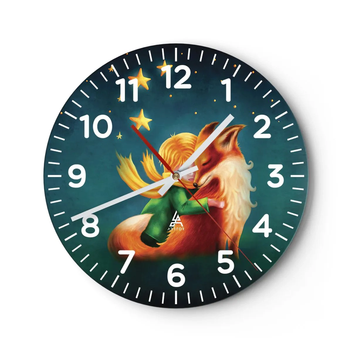 Reloj de pared - Reloj de vidrio - El Principito - 40x40 cm