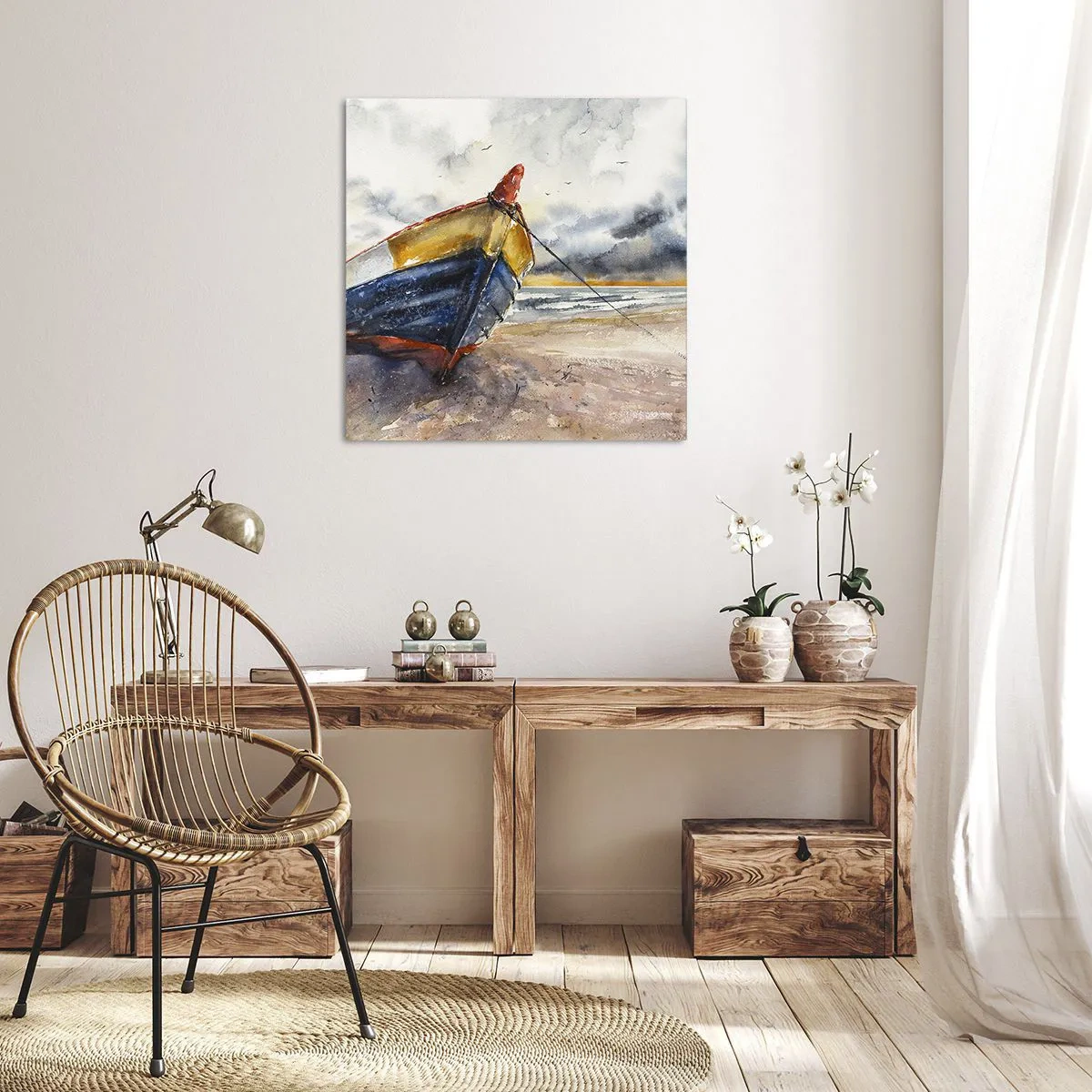 Cuadro sobre lienzo - Impresión de Imagen - Descansando en la orilla - 30x30 cm