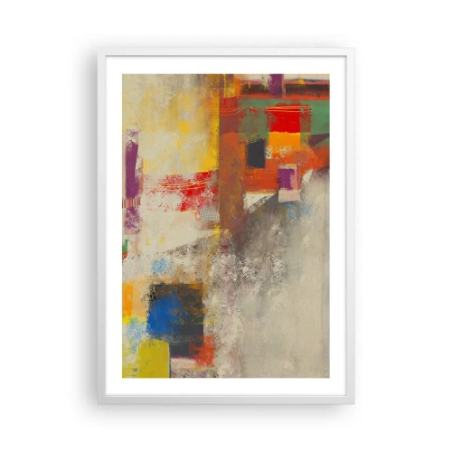 Póster en marco blanco - Geometría de color - 50x70 cm