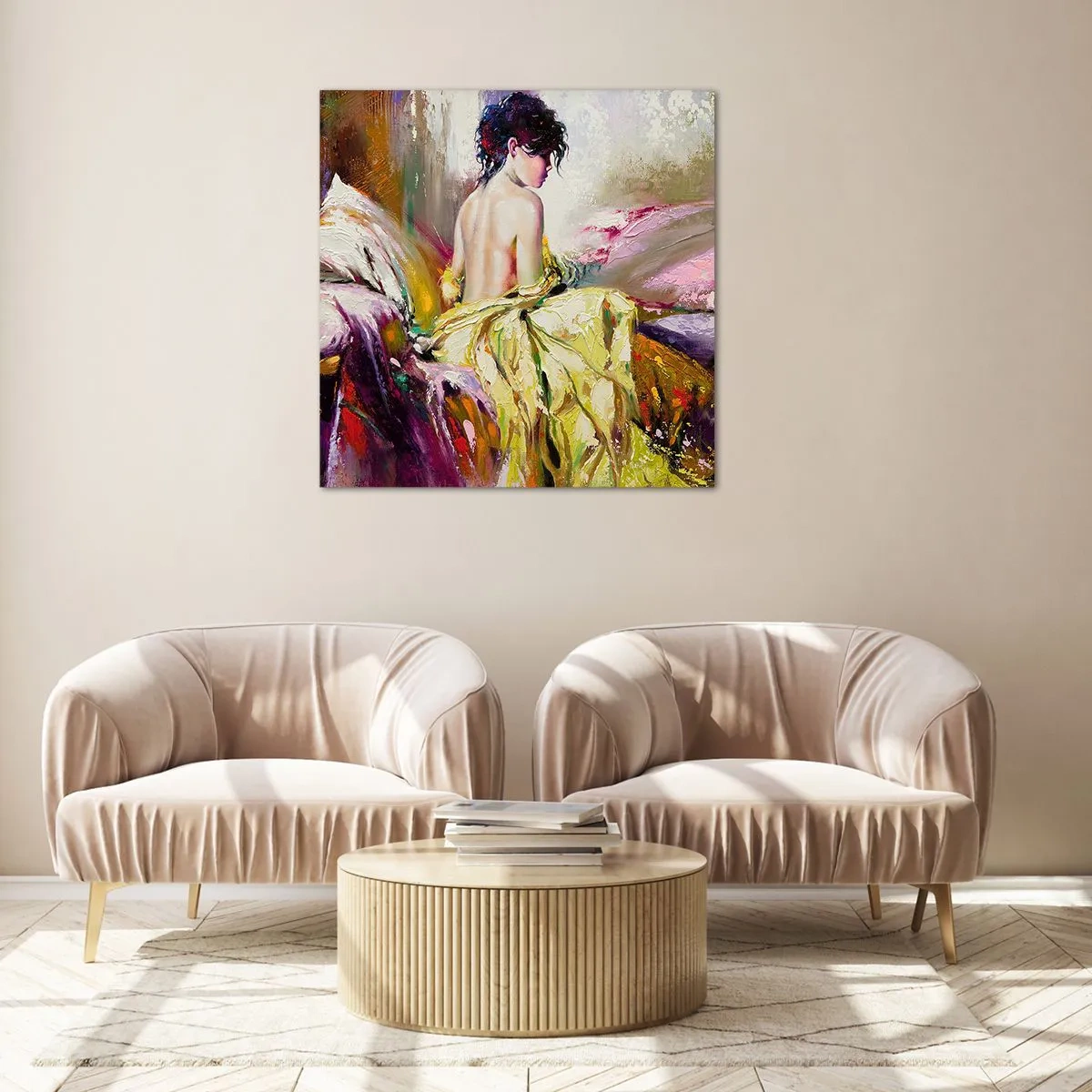 Cuadro sobre vidrio - Impresiones sobre Vidrio - La hermosura y frescura de la flor - 60x60 cm