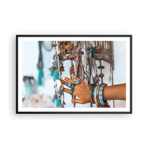 Póster en marco negro - Tesoros locales - 91x61 cm