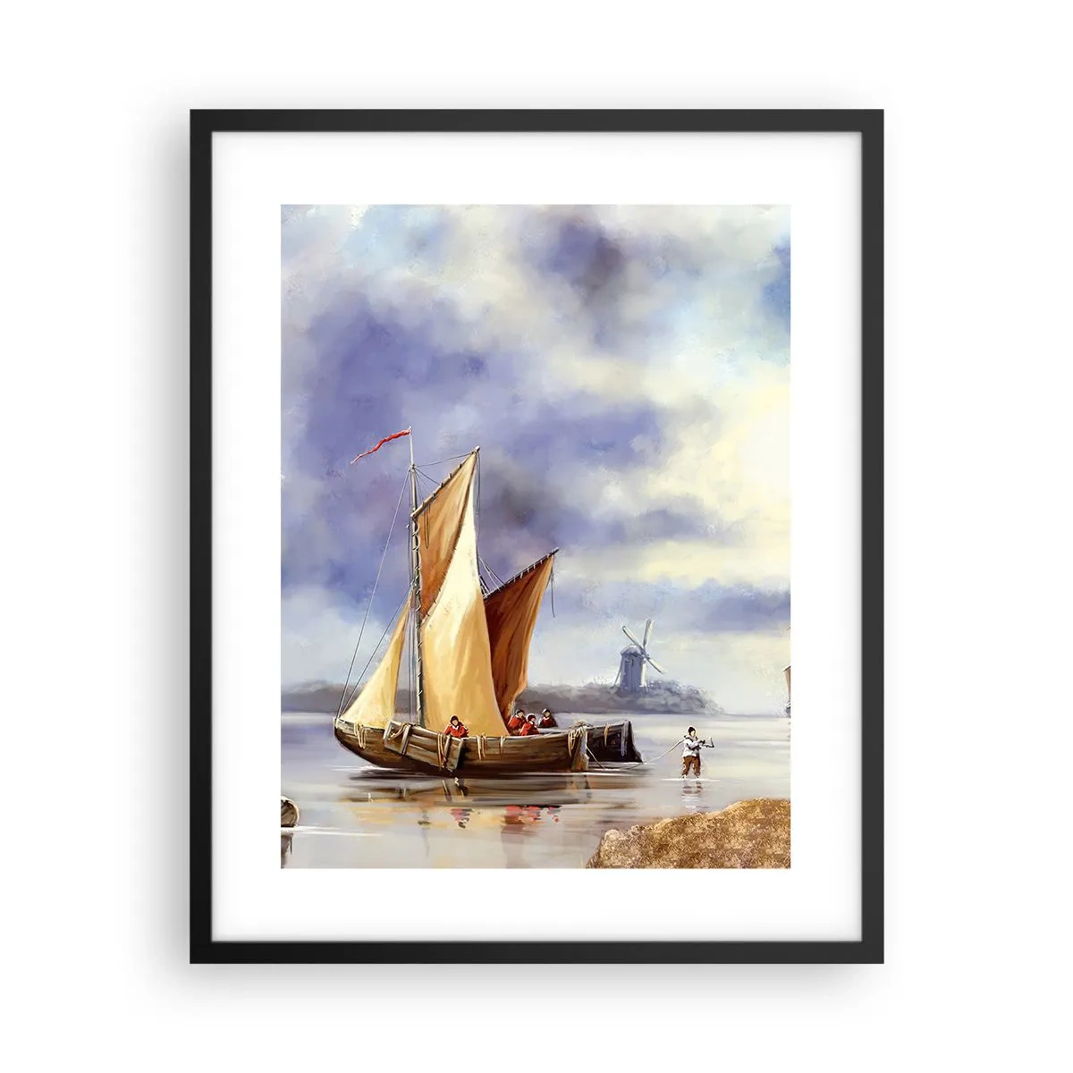 Póster en marco negro - El regreso de los marineros - 40x50 cm
