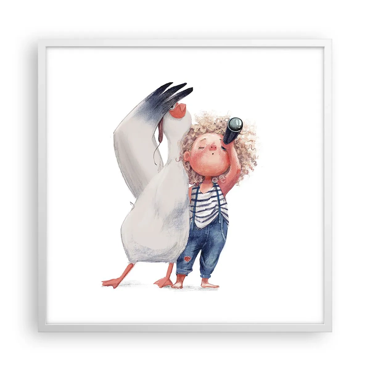 Póster en marco blanco - Un plan para un gran viaje - 60x60 cm