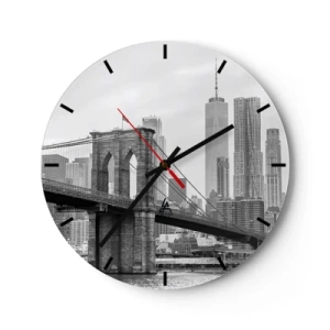 Reloj de pared - Reloj de vidrio - Vibraciones de Nueva York - 40x40 cm
