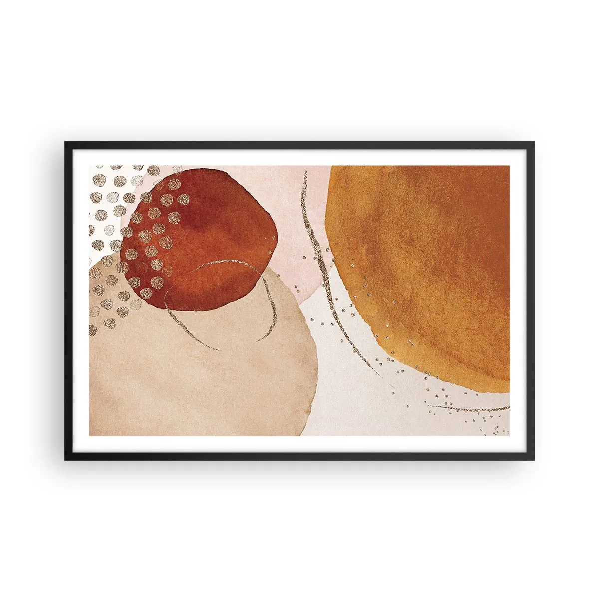 Póster en marco negro - Movimiento abstracto - 91x61 cm