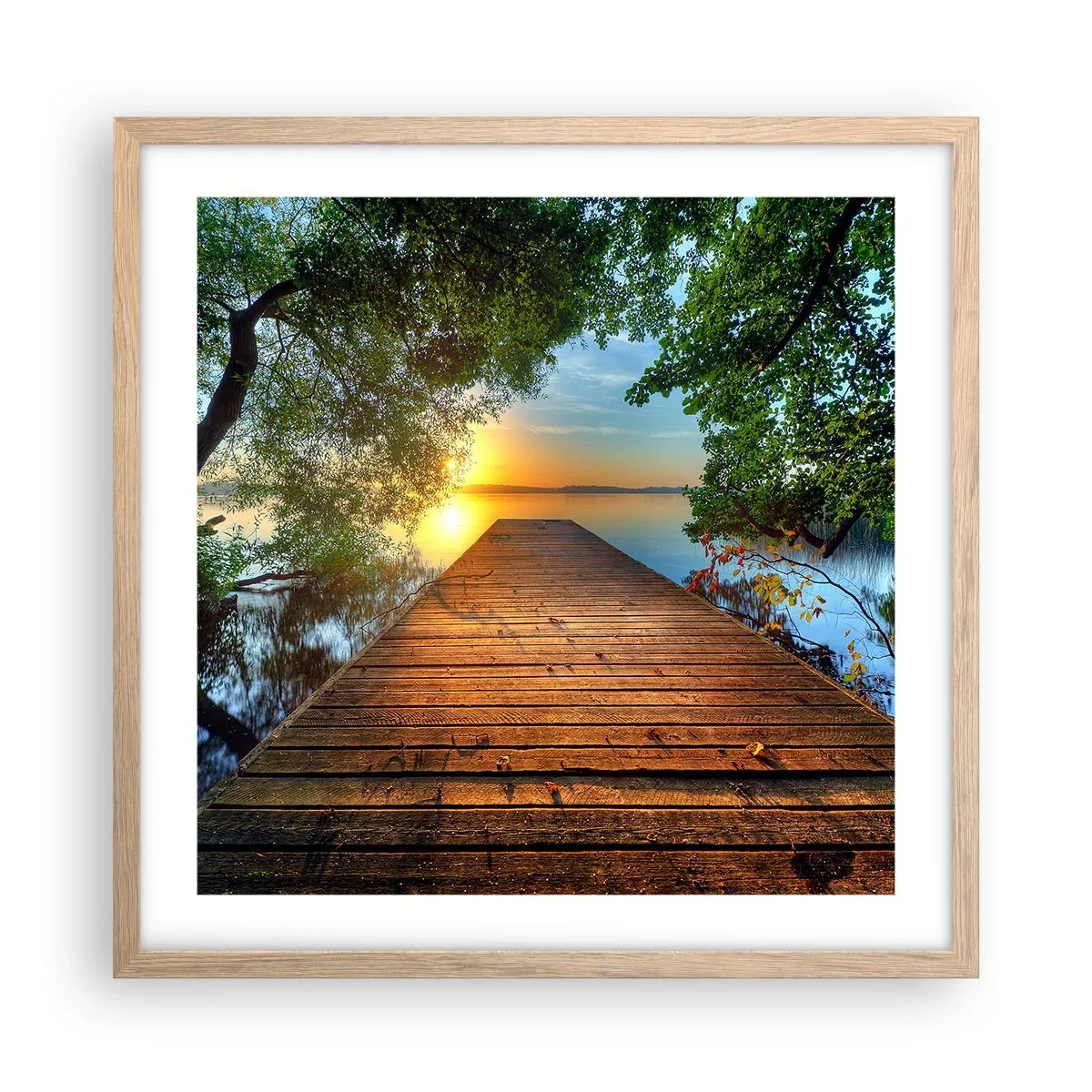 Póster en marco roble claro - Tómate tu tiempo, siéntate - 50x50 cm