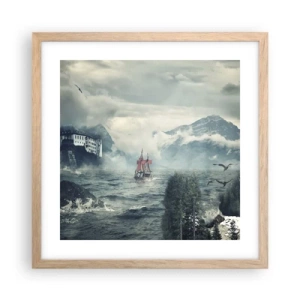 Póster en marco roble claro - En aguas mágicas - 40x40 cm