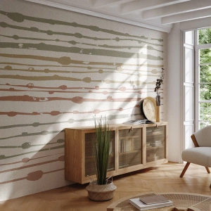 Fotomural Premium Canvas - Composición de notas musicales - Minimalismo, Pastel, Pedazo - 300x210 cm