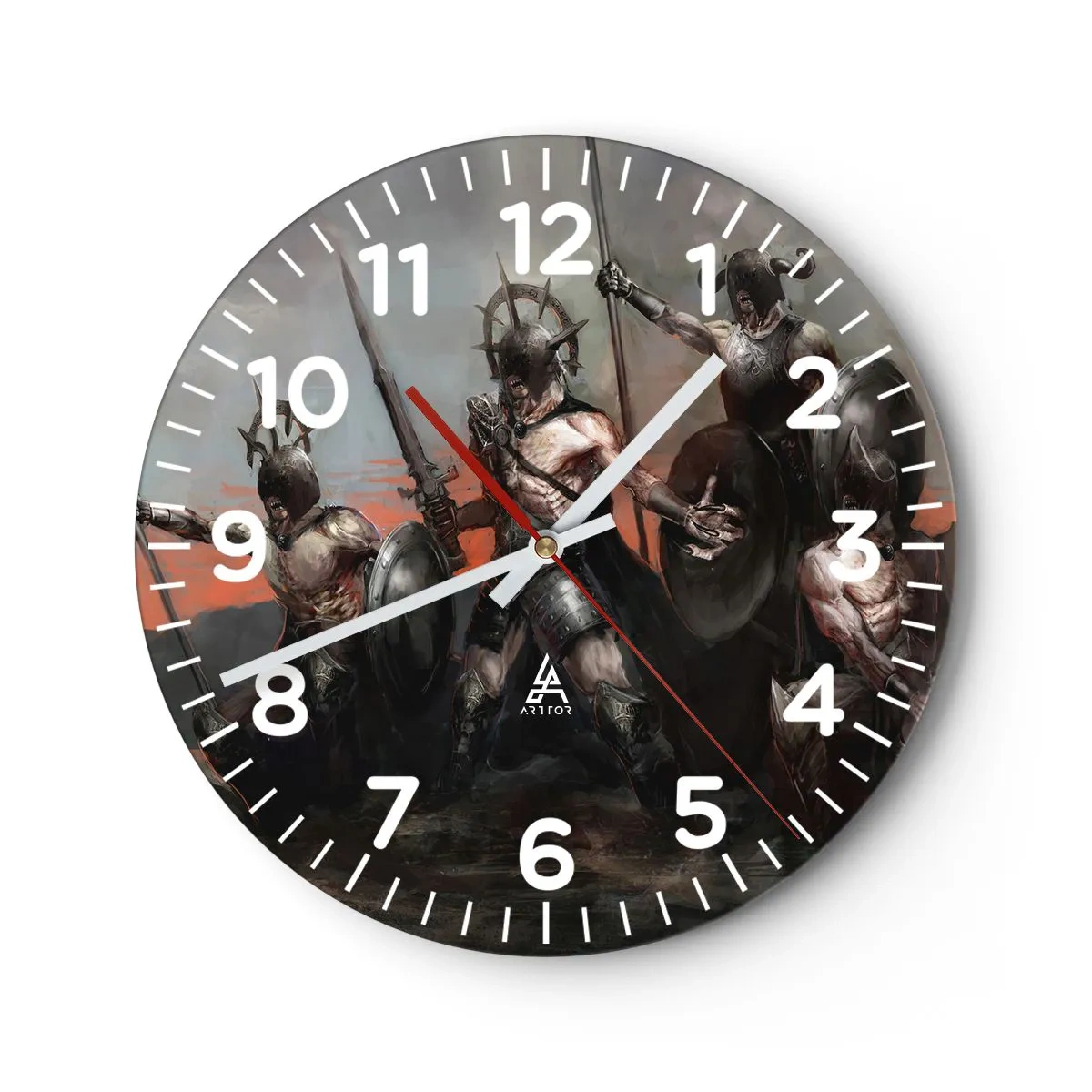 Reloj de pared - Reloj de vidrio - Escudo con escudo - 30x30 cm