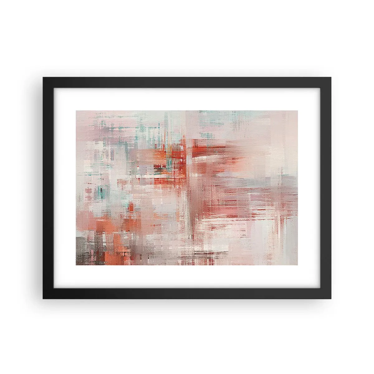Póster en marco negro - Niebla rosa - 40x30 cm