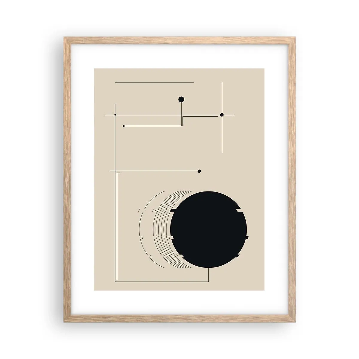 Póster en marco roble claro - Composición elástica y dinámica - 40x50 cm