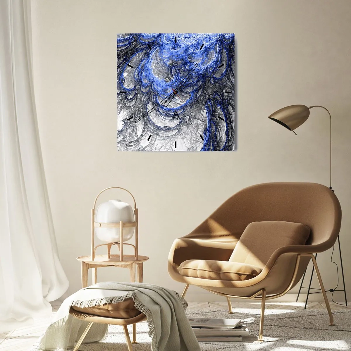 Reloj de pared - Reloj de vidrio - El nacimiento de una ola - 40x40 cm