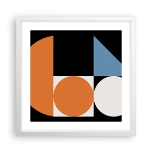 Póster en marco blanco - Diseño con figuras - 40x40 cm