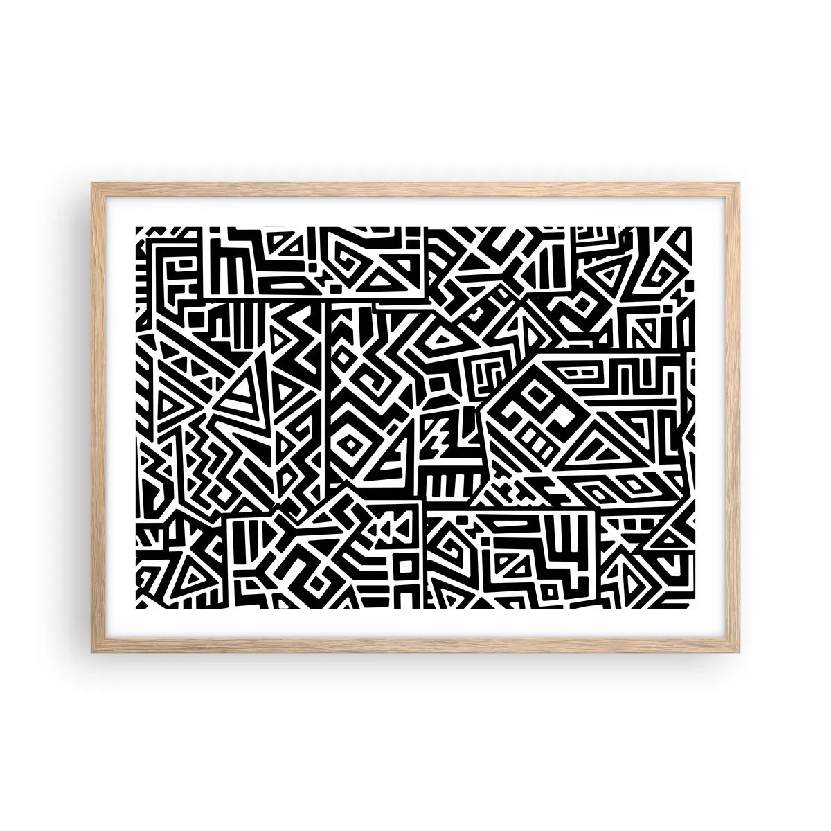 Póster en marco roble claro - Composición precolombina - 70x50 cm