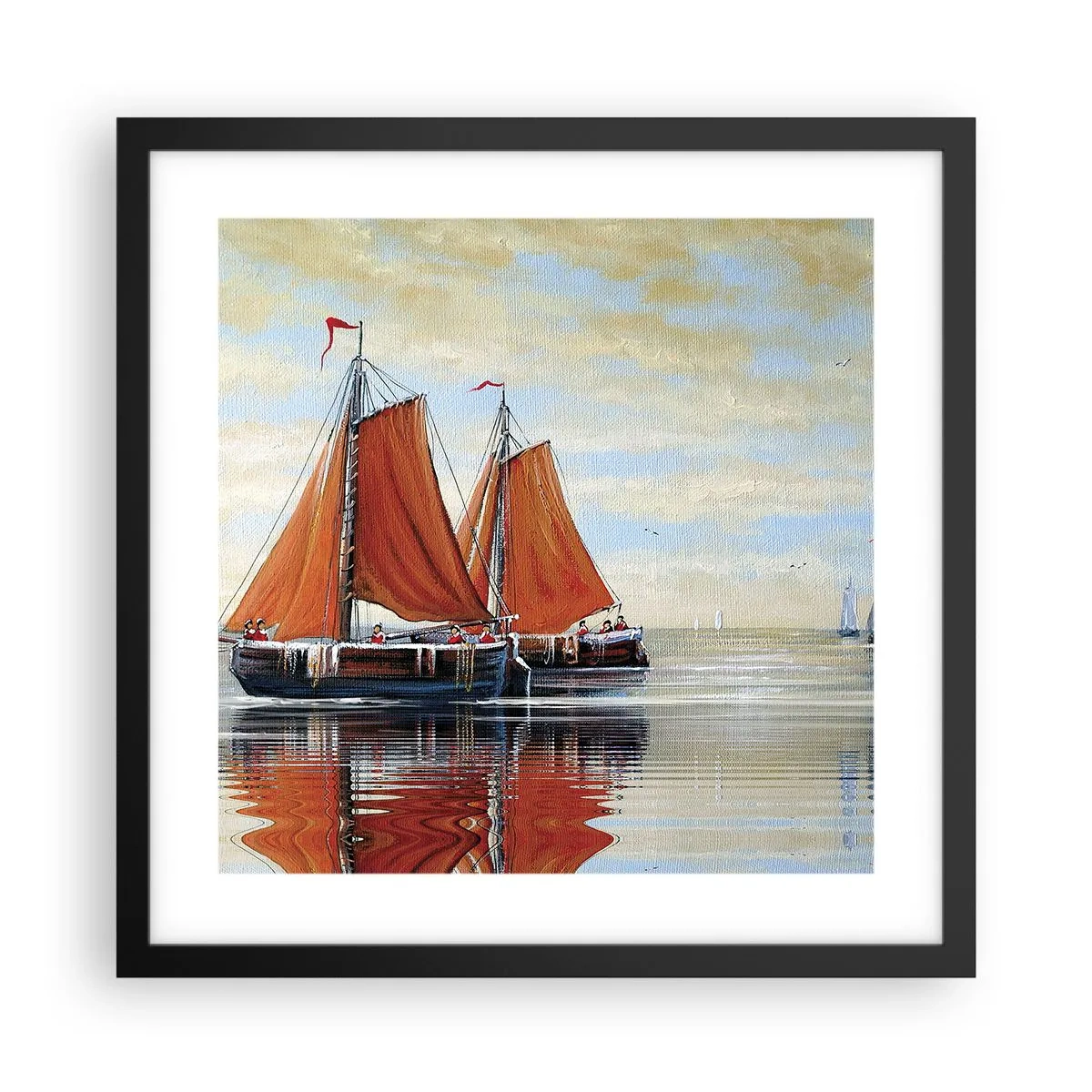 Póster en marco negro - Navega, marinero.... - 40x40 cm