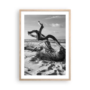 Póster en marco roble claro - Escultura marina - 50x70 cm