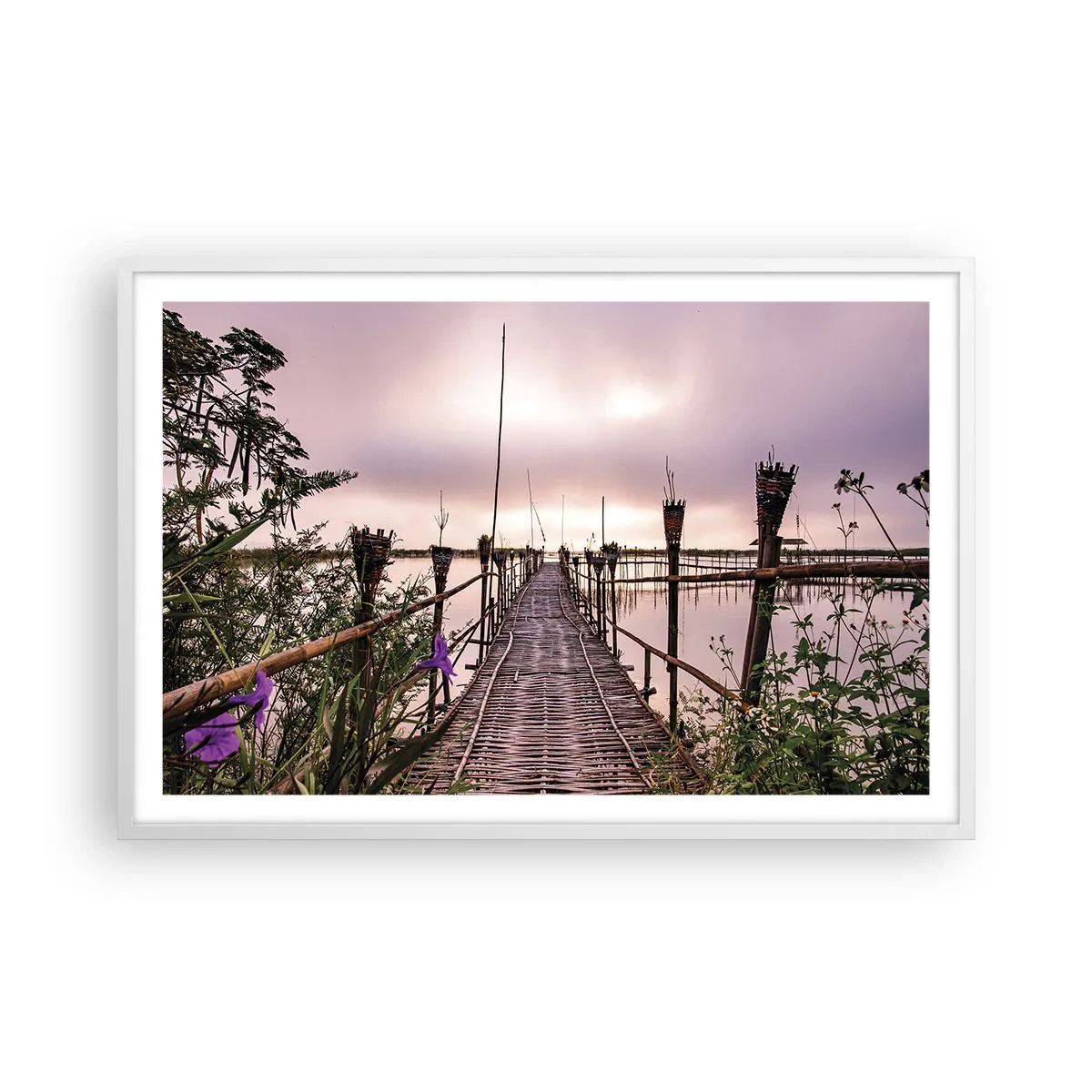 Póster en marco blanco - La tranquilidad de Asia - 91x61 cm