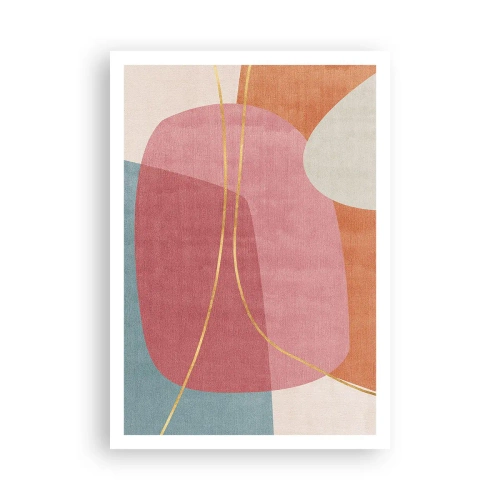 Póster - Composición en pastel con hilos de oro - 70x100 cm