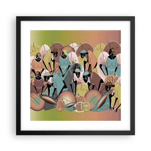 Póster en marco negro - Se avecina una gran celebración - 40x40 cm