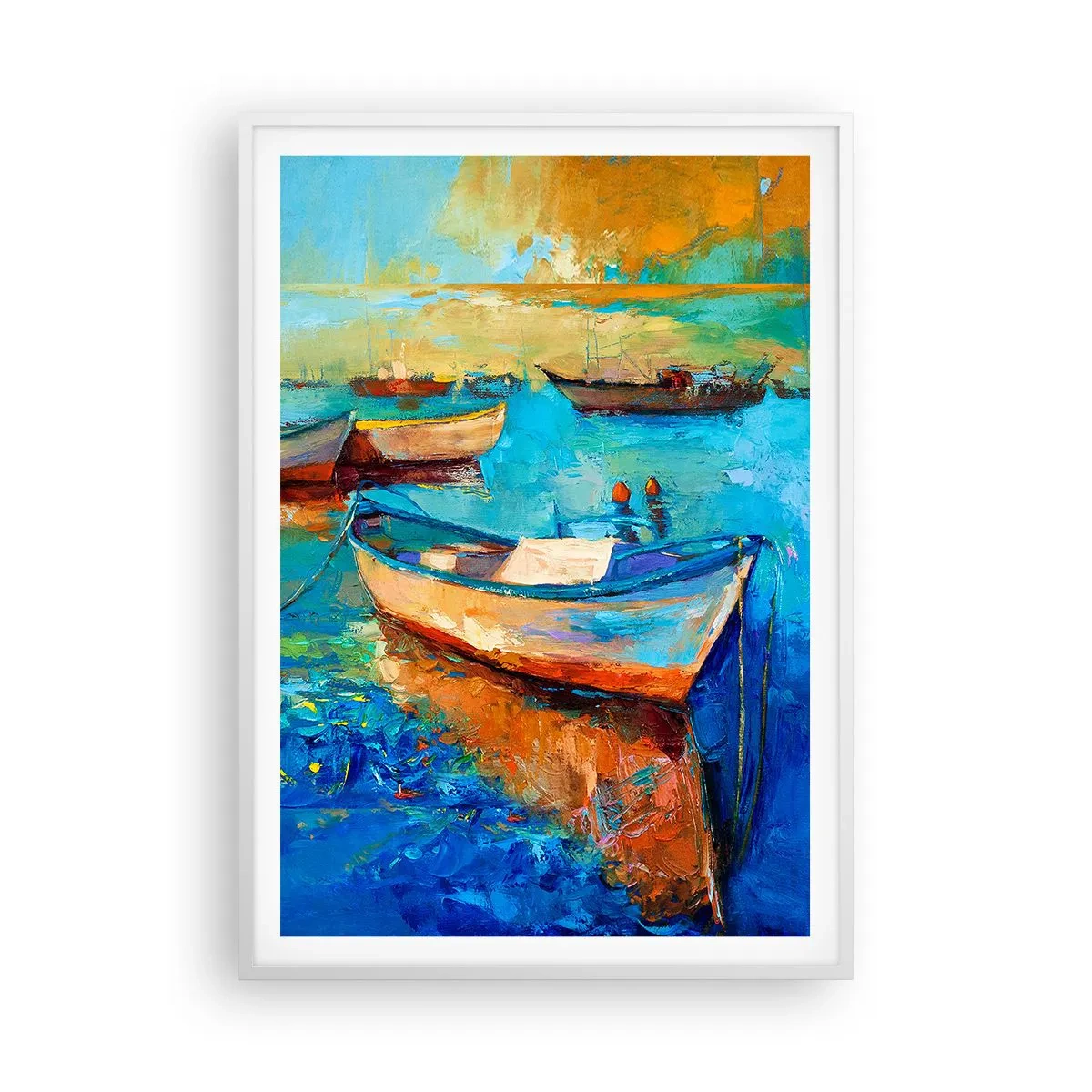 Póster en marco blanco - En la bahía sur - 70x100 cm