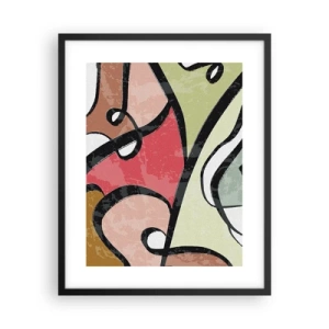 Póster en marco negro - Piruetas entre colores - 40x50 cm