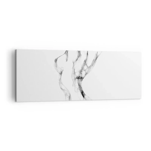 Cuadro sobre lienzo - Impresión de Imagen - Líneas delicadas y abstractas que se asemejan a estelas de humo sobre un fondo claro. - 140x50cm - Hermosa y fuerte - Decoración de pared moderna para salón y dormitorio ARTTOR