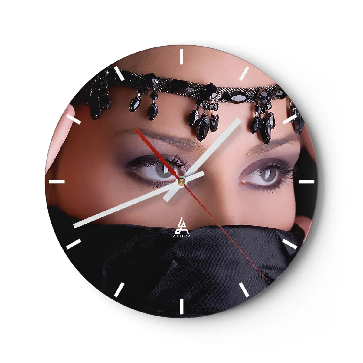 Reloj de pared - Reloj de vidrio - Tentador misterio oriental - 30x30 cm