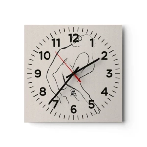 Reloj de pared - Reloj de vidrio - Boceto íntimo - 40x40 cm