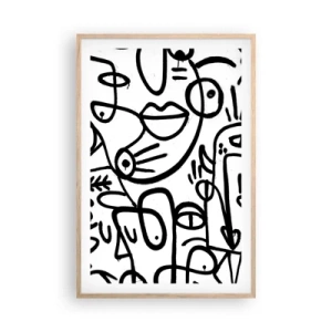 Póster en marco roble claro - Rostros y espejismos - 61x91 cm