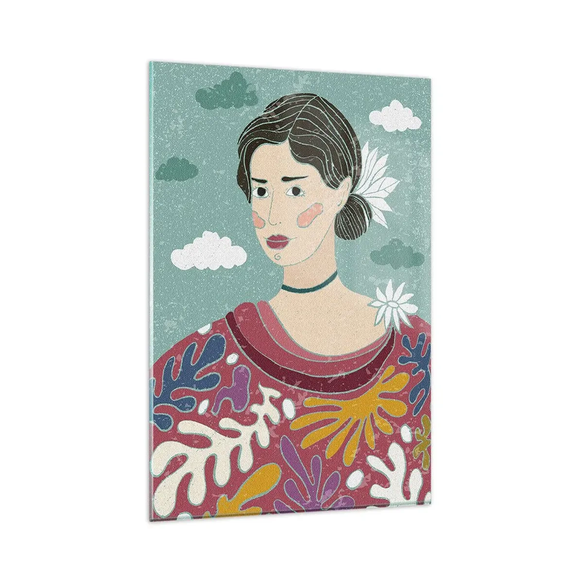 Cuadro sobre vidrio - Impresiones sobre Vidrio - Con melancolía en la mirada - 80x120 cm