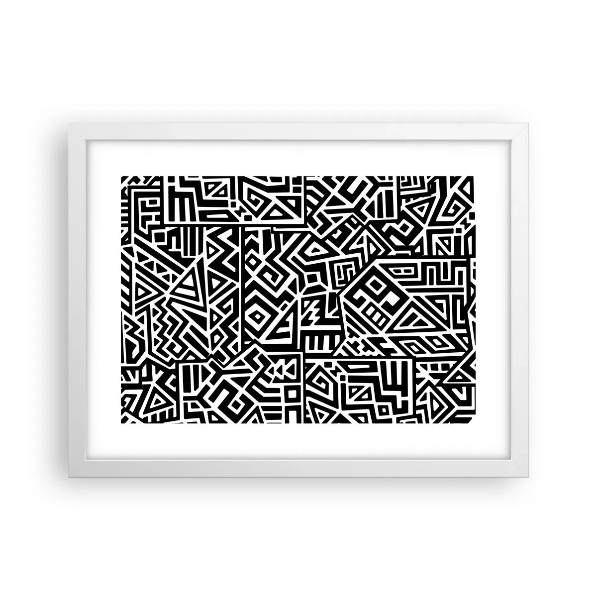 Póster en marco blanco - Composición precolombina - 40x30 cm