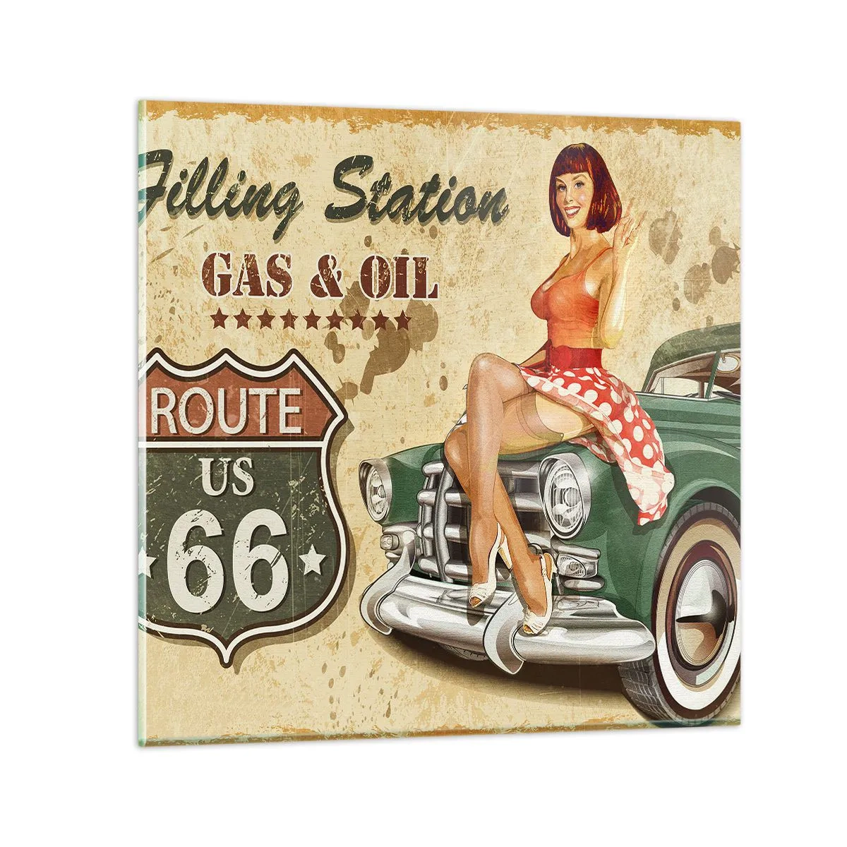 Cuadro sobre vidrio - Impresiones sobre Vidrio - Los gloriosos años 40 - 60x60 cm