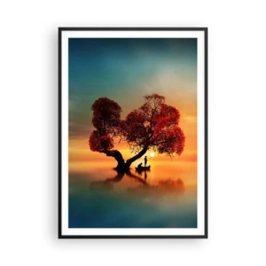 Póster en marco negro - La lejanía y el silencio del mundo - 70x100 cm