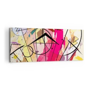 Cuadro sobre lienzo - Impresión de Imagen - Abstracción con líneas y formas geométricas. - 120x50cm - Explosión - Decoración de pared moderna para salón y dormitorio ARTTOR