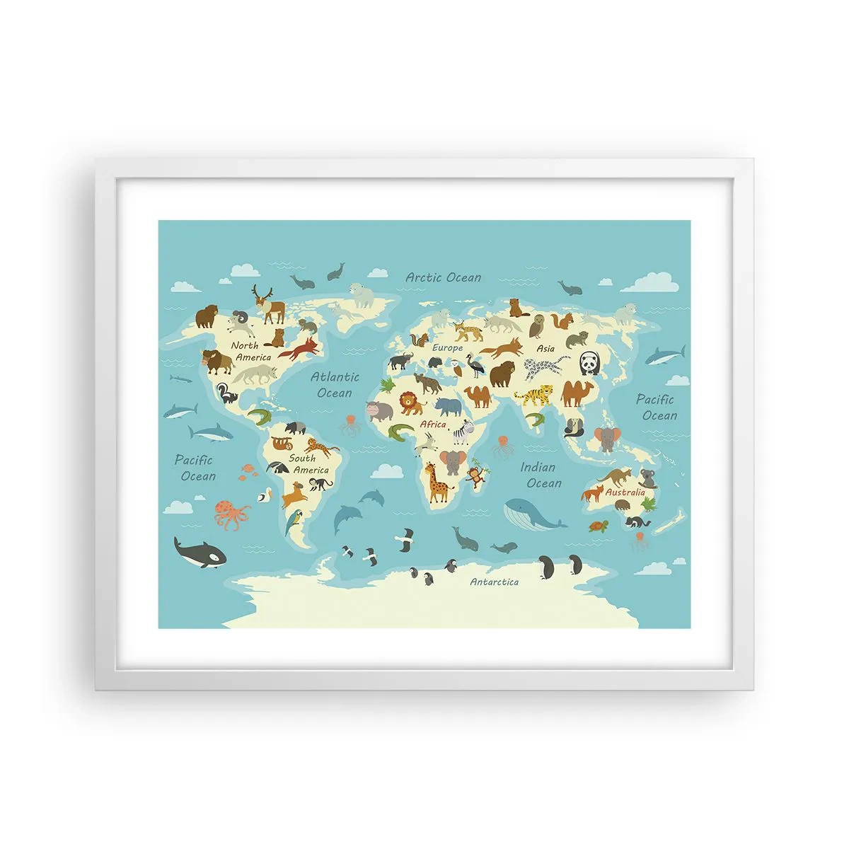 Póster en marco blanco - Buenos vecinos - 50x40 cm