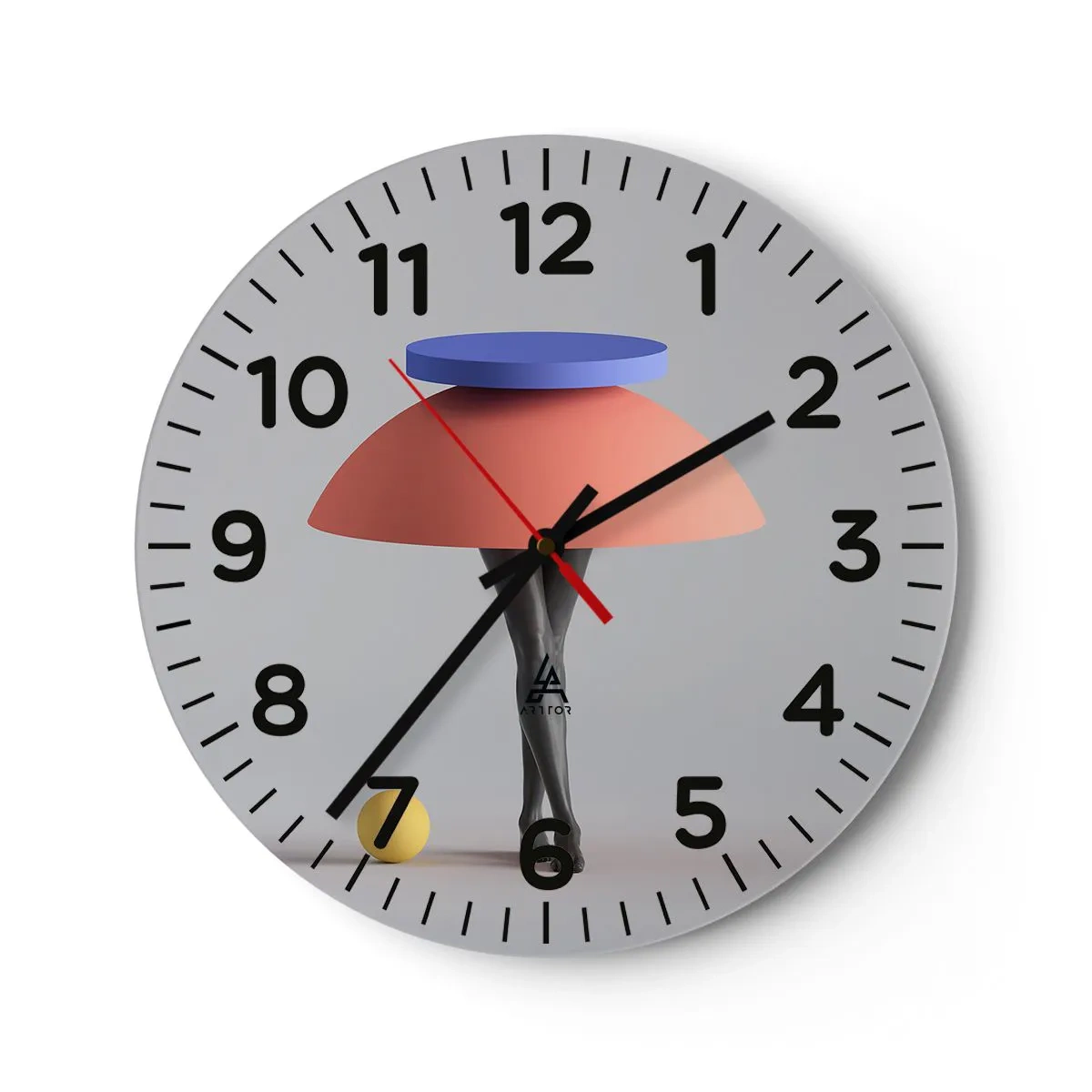 Reloj de pared - Reloj de vidrio - Composición surrealista - 30x30 cm