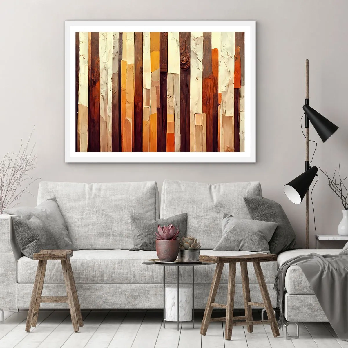 Póster en marco blanco - Himno de los árboles del bosque - 70x50 cm