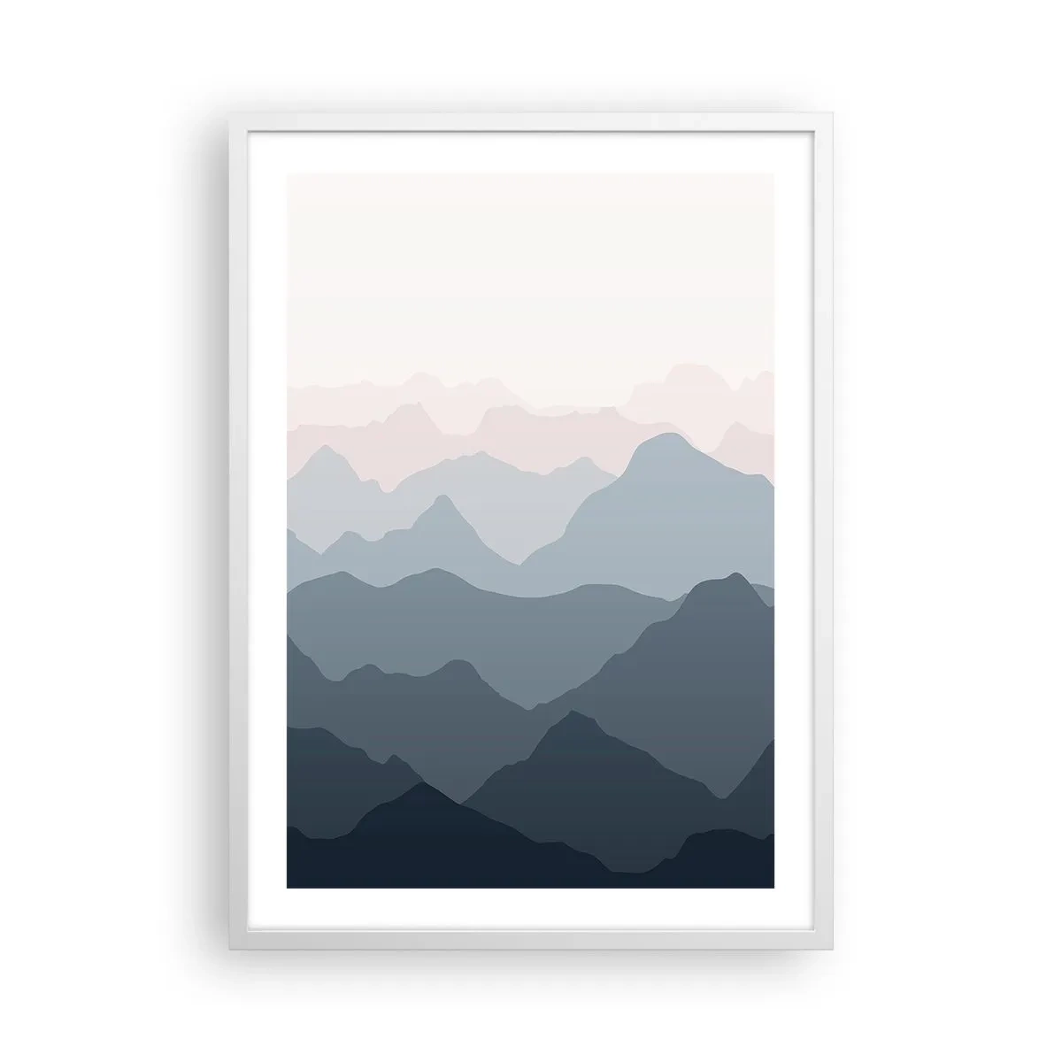 Póster en marco blanco - Cordilleras a la vista - 50x70 cm