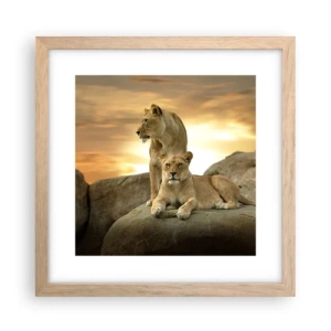Póster en marco roble claro - Majestuosidad real - 30x30 cm