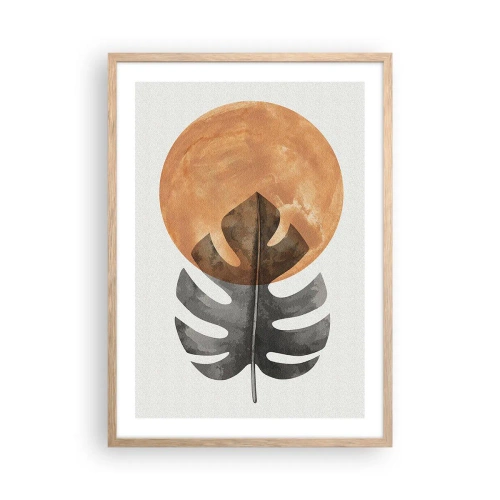 Póster en marco roble claro - Siempre el sol - 50x70 cm