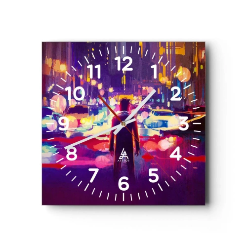 Reloj de pared - Reloj de vidrio - Inmerso en la luz - 40x40 cm