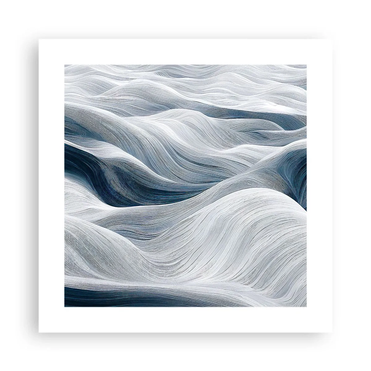 Póster - Olas blancas y azules - 40x40 cm